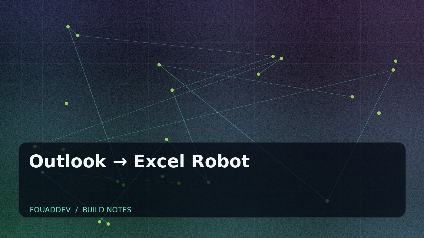 Capture du projet Outlook → Excel Robot