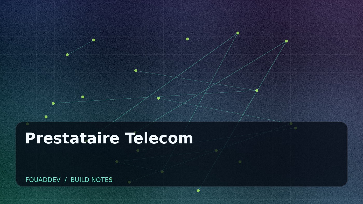 Capture du projet Prestataire Telecom