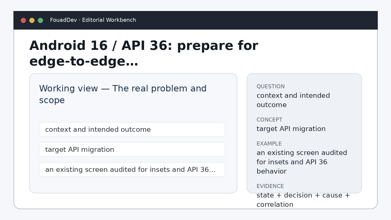 Android 16 / API 36 : préparer edge-to-edge et changements de comportement