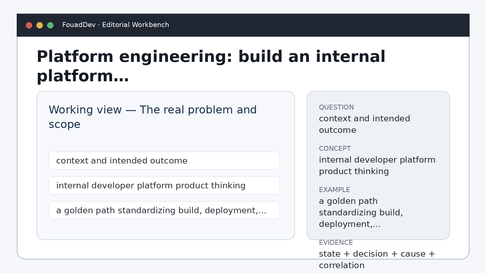 Platform engineering: build an internal platform as a product