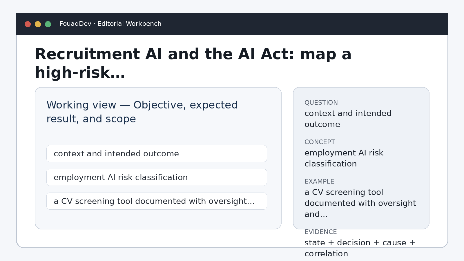 Recruitment AI and the AI Act: map a high-risk system