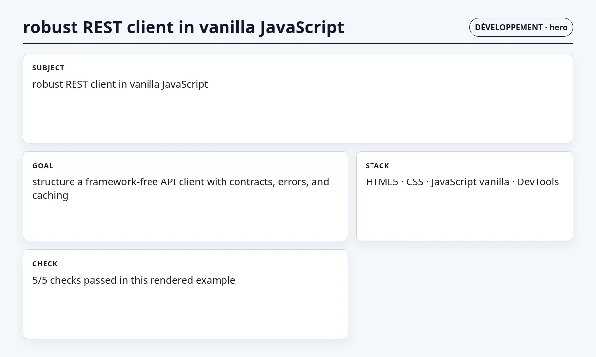 دورة متكاملة: عميل REST متين بـ JavaScript الخالص