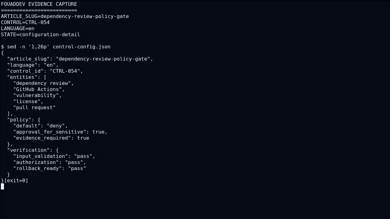 Technical state of GitHub Actions for Dependency review as policy: make vulnerable package changes fail visibly