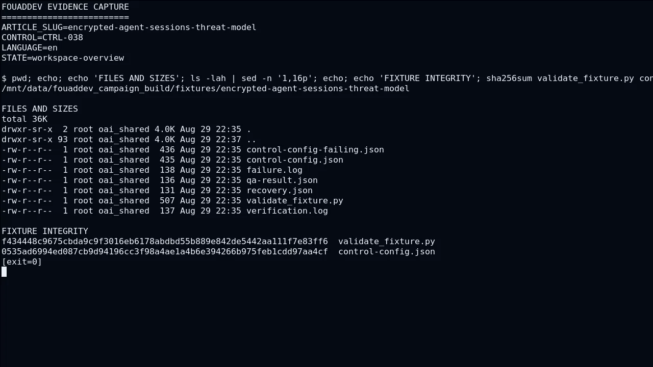Encrypted agent sessions: what encryption protects and what it does not