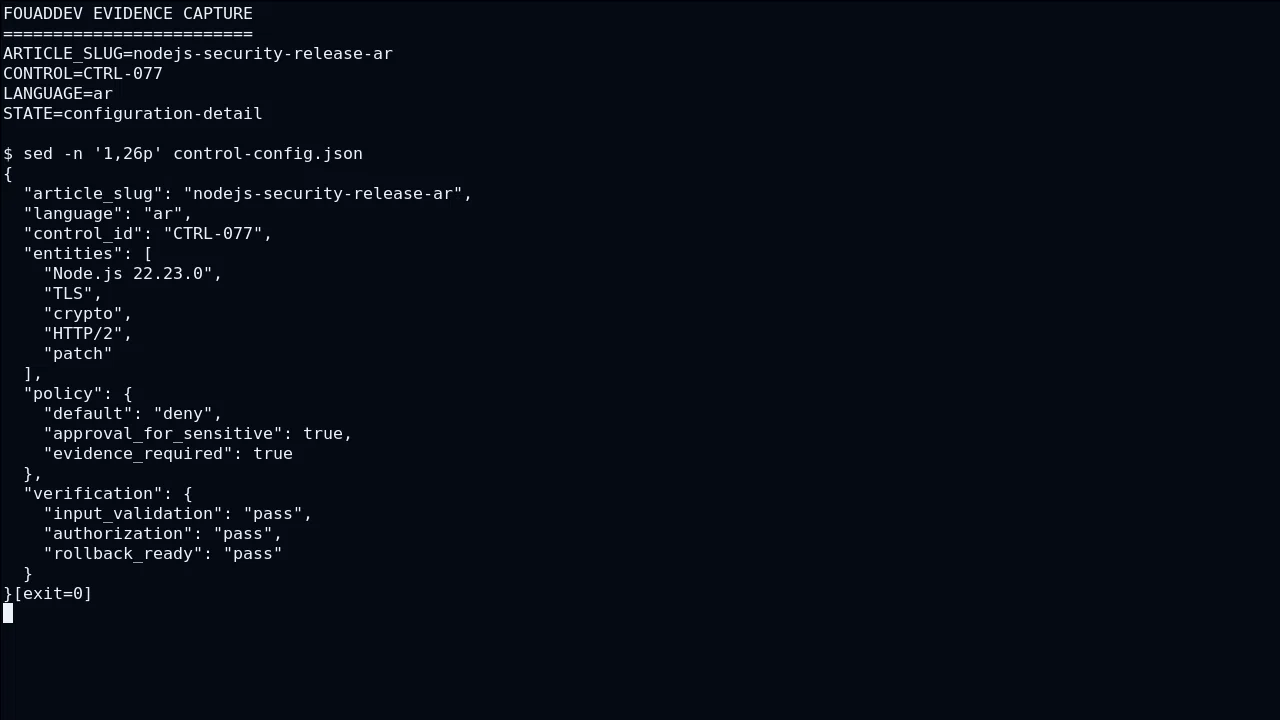 حالة تقنية لـ TLS ضمن تحديث Node.js LTS بعد نشرة أمنية: ترتيب المخاطر حسب السطح المتأثر