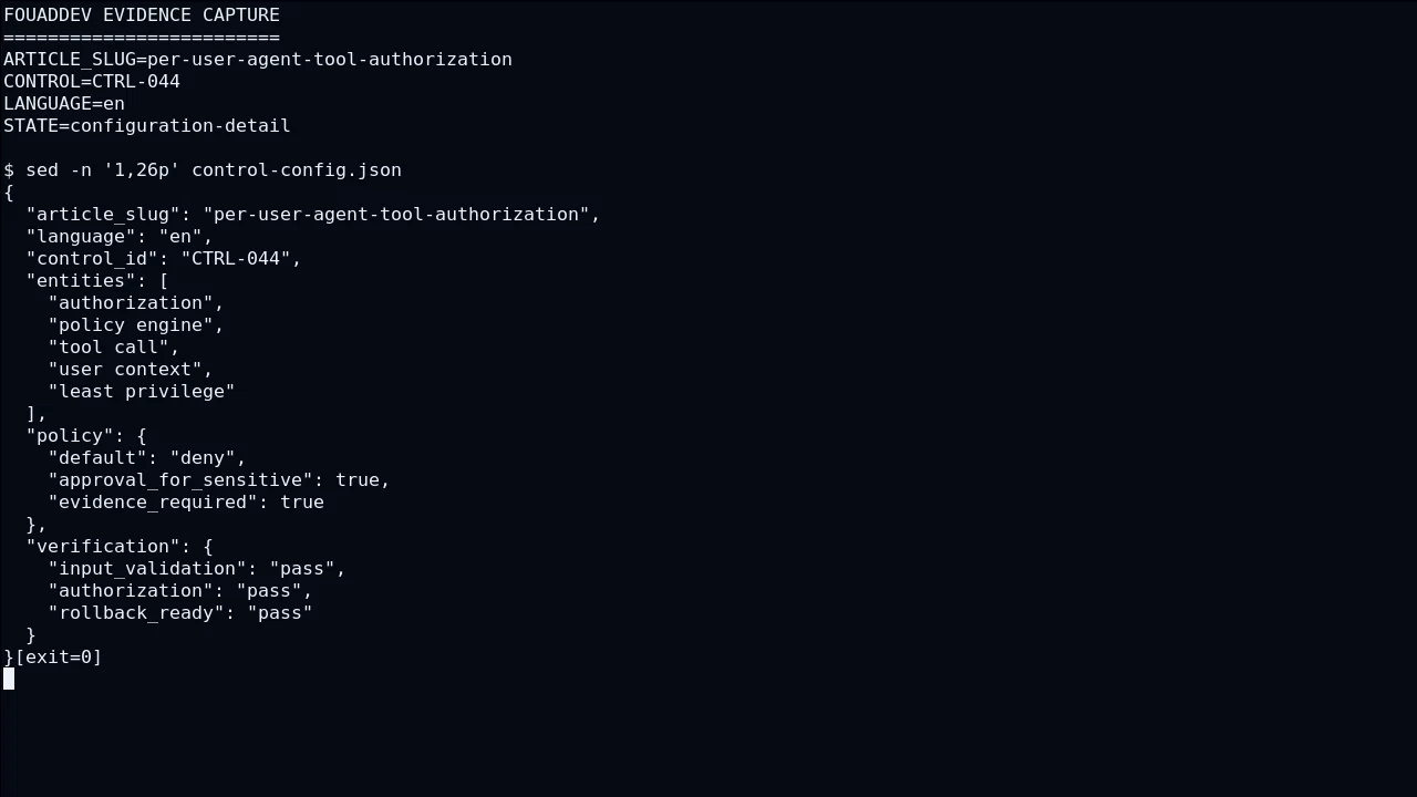 Technical state of policy engine for Per-user tool authorization: never let the model become the policy engine