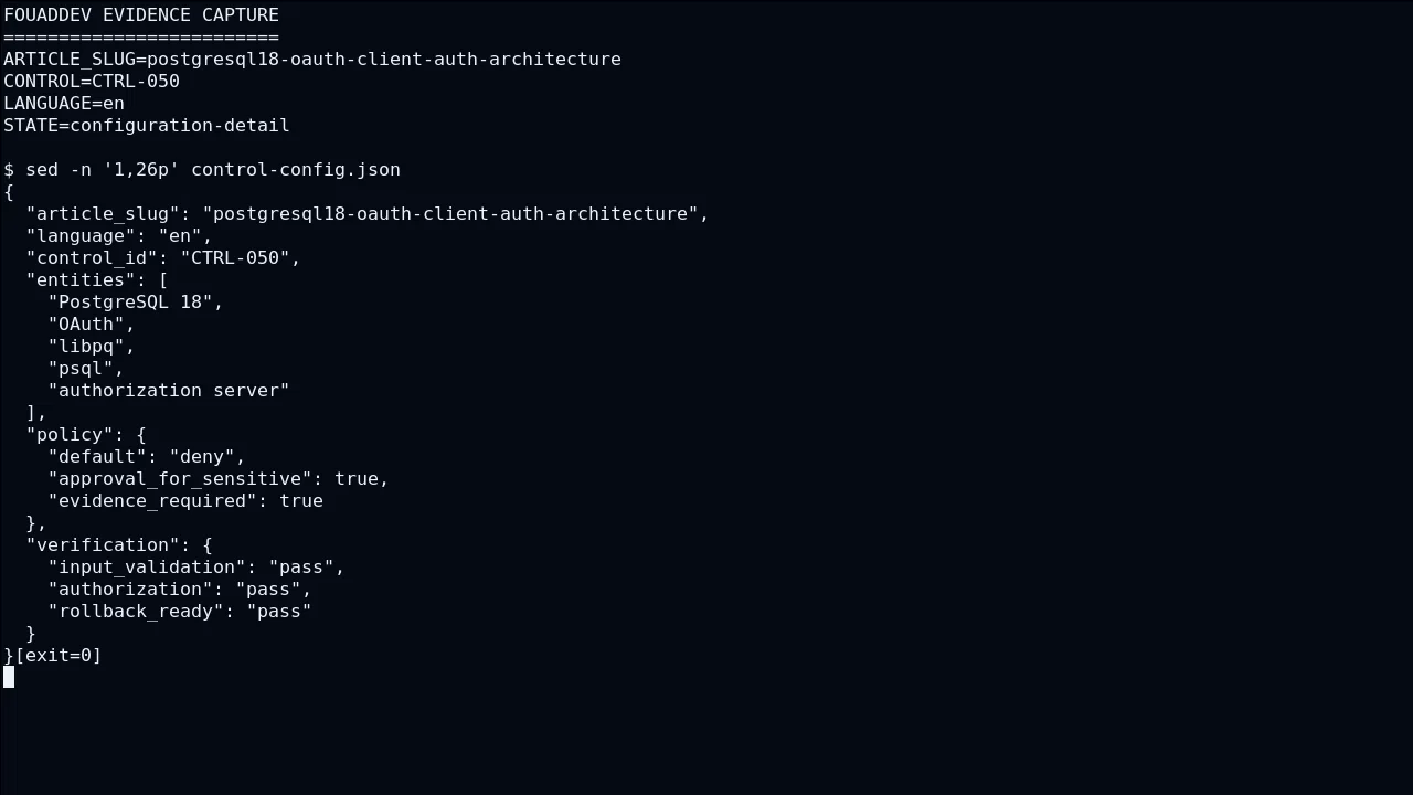 Technical state of OAuth for PostgreSQL 18 OAuth client authentication: architecture before configuration